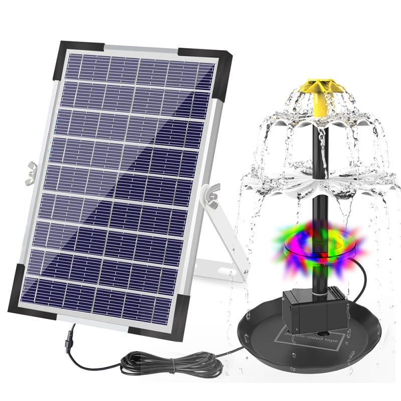 Solar Water Fountain: 2.5W/4W/6W/10W Optional Power, IP68 Waterproof, 9 Nozzle Heads, Three-Tier Flow - High Efficiency Solar Panel for Outdoor Garden, Bird Bath, Pond Patio - Image 1