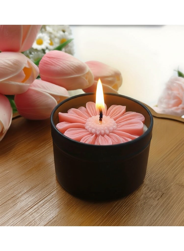 شموع عطرية برائحة الأقحوان من شمع الصويا – العلاج بالعطور، أجواء رومانسية، ديكور للمنزل والحمام، الحفلات وإضاءة المزاج - Image 1