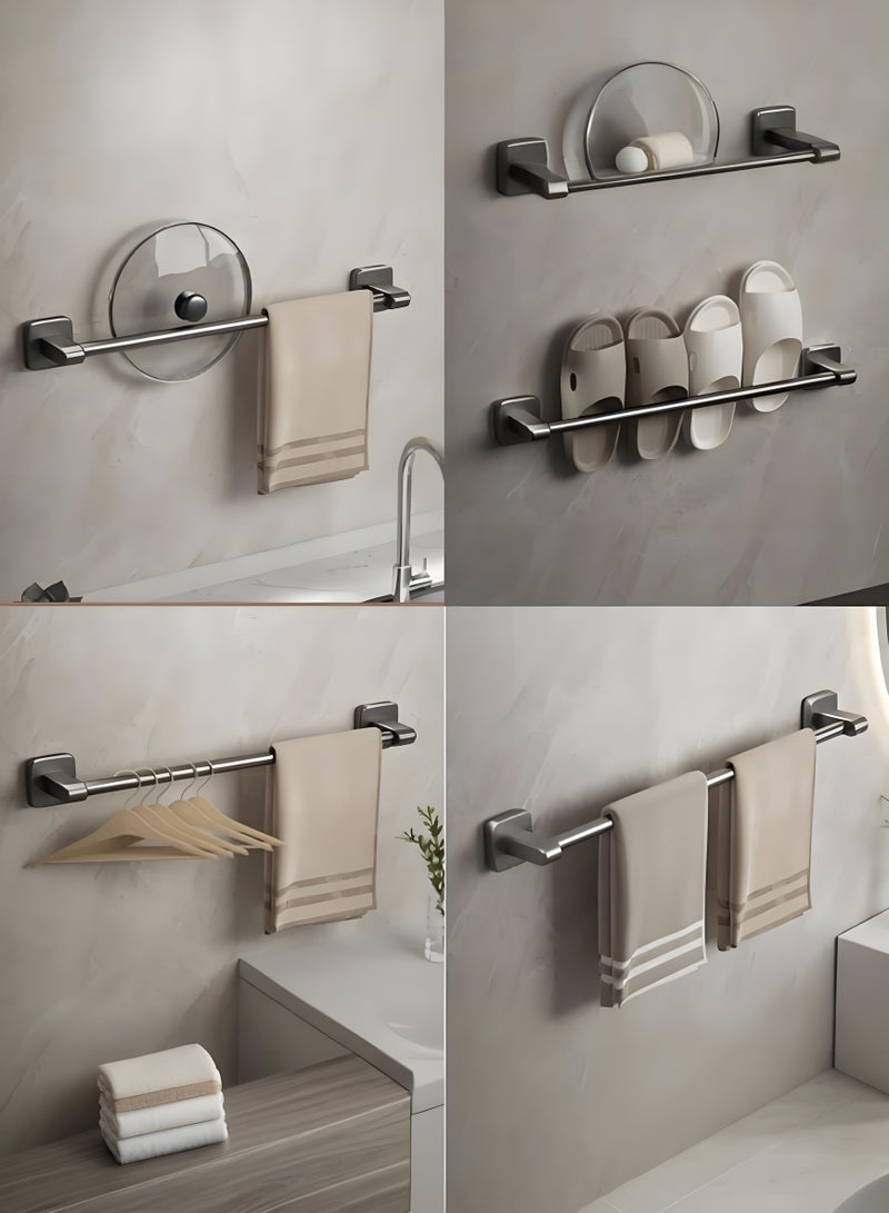 XiuWoo 2-Pack Slipper Rod, 30 Cm With 50 Cm Slipper Rack For Bathroom, Sticky Bathroom Slipper Rod Slipper Shoe Rack Wall-Mounted Slipper Rack For Bathroom Wall, Bathroom Accessories - Image 4