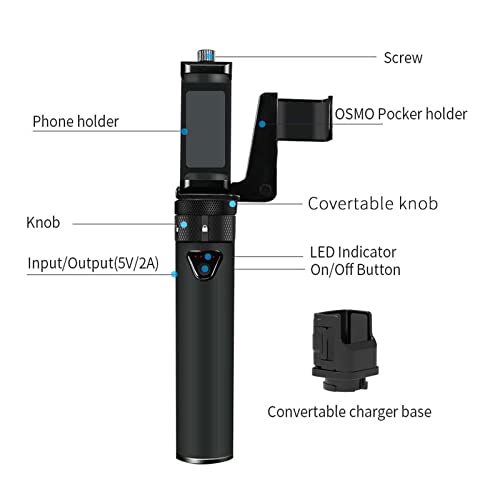 Smatree Portable Osmo Pocket 2 PowerStick (Power Bank) Compatible for DJI Osmo Pocket 2/1, Handheld Smartphone Holder Mount Bracket for OsmoPocket Camera - Image 3