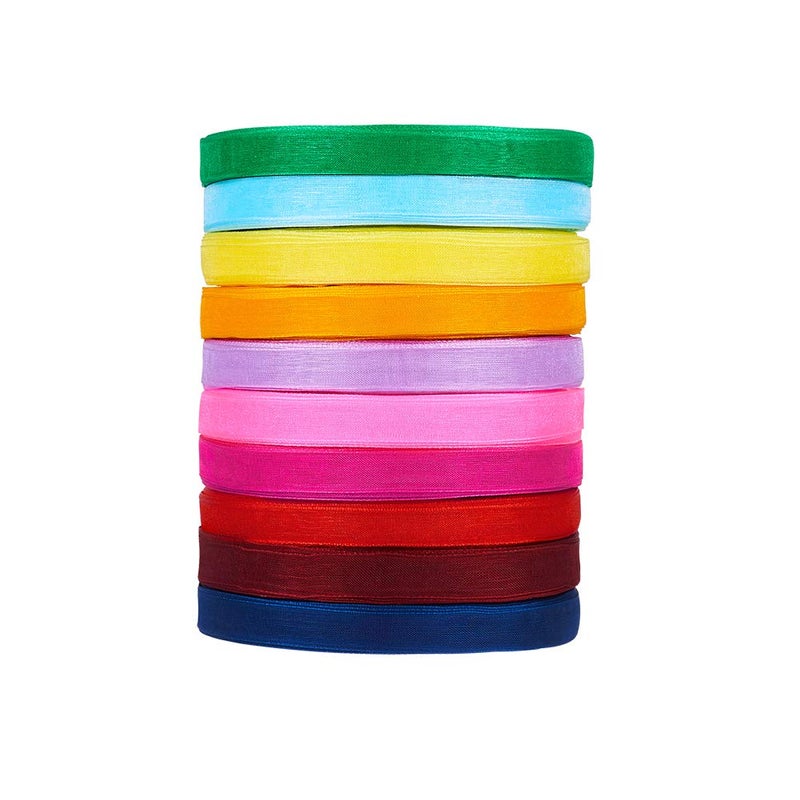 Beadthoven 10Rolls 500 Yards Organza Ribbon Roll 38 Wide Fabric Sheer Ribbon Trim Cord in Bulk Mixed Color for Gift Wrapping Hair Bows Crafts Christmas Party Decor Jewelry Making
