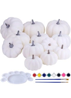 12 Sets Diy Fall Pumpkin Painting Kits Assorted White Foam Pumpkins Craft Pumpkins To Paint For Kids Classroom Activity Art Projects Halloween Thanksgiving Fall Gifts Party Favors Holiday Décor