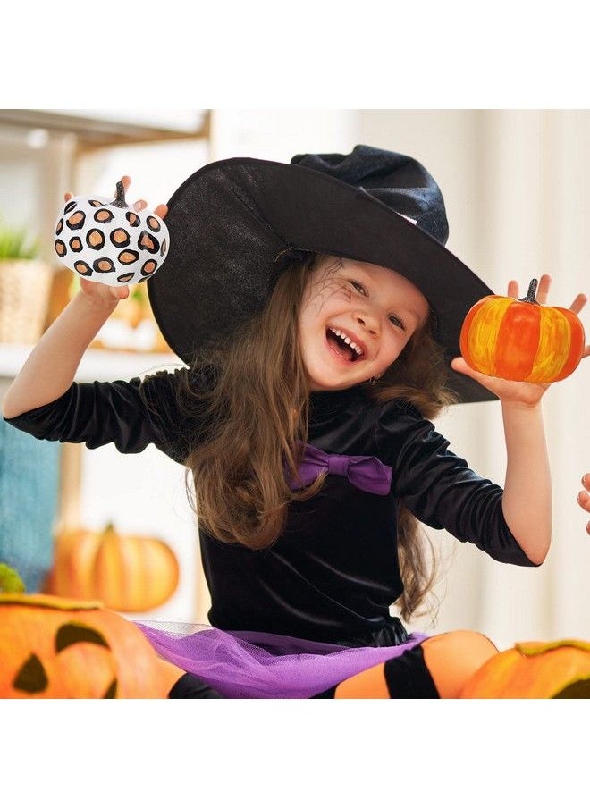 Winlyn - 12 Sets Diy Fall Pumpkin Painting Kits Assorted White Foam Pumpkins Craft Pumpkins To Paint For Kids Classroom Activity Art Projects Halloween Thanksgiving Fall Gifts Party Favors Holiday Décor - Image 1