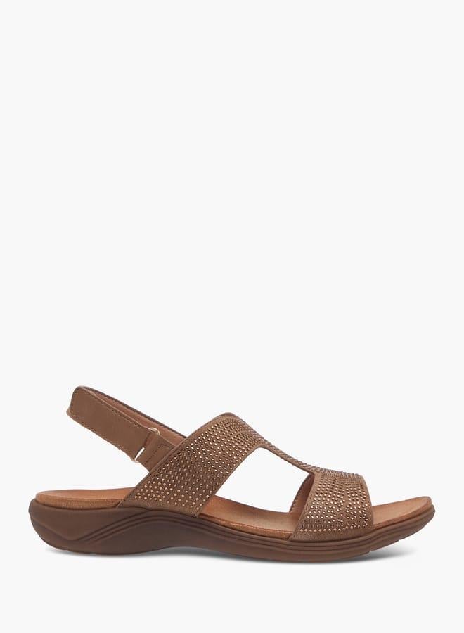 Le Confort Women's Embellished Sandals with Hook and Loop Closure - Image 2