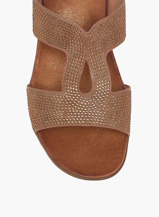 Le Confort Women's Embellished Sandals with Hook and Loop Closure - Image 4