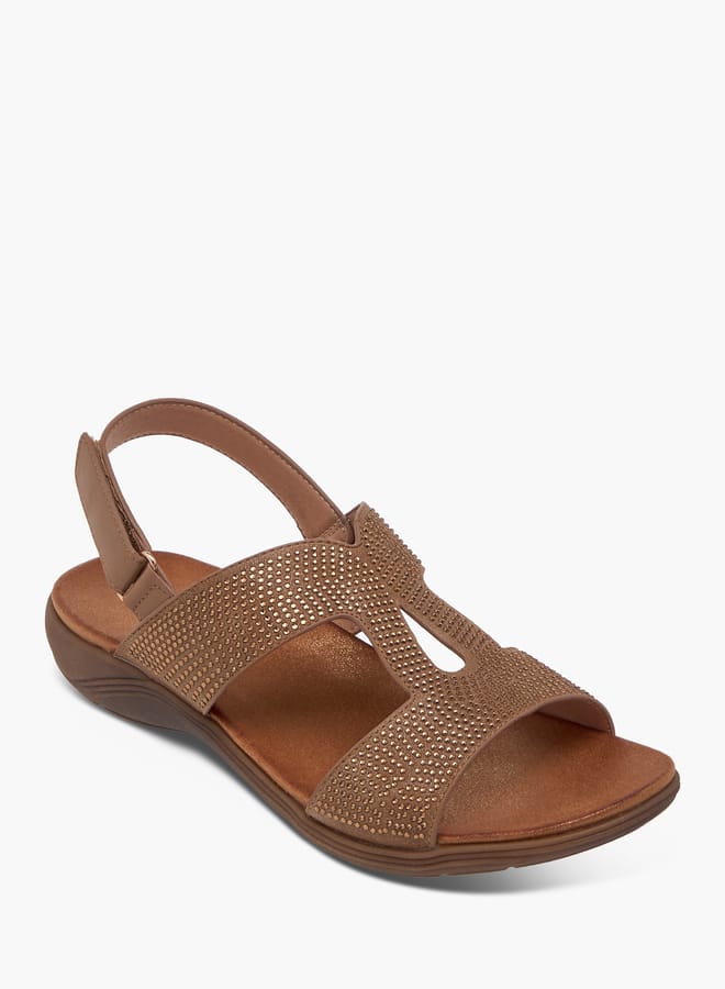 Le Confort Women's Embellished Sandals with Hook and Loop Closure  - Image 2