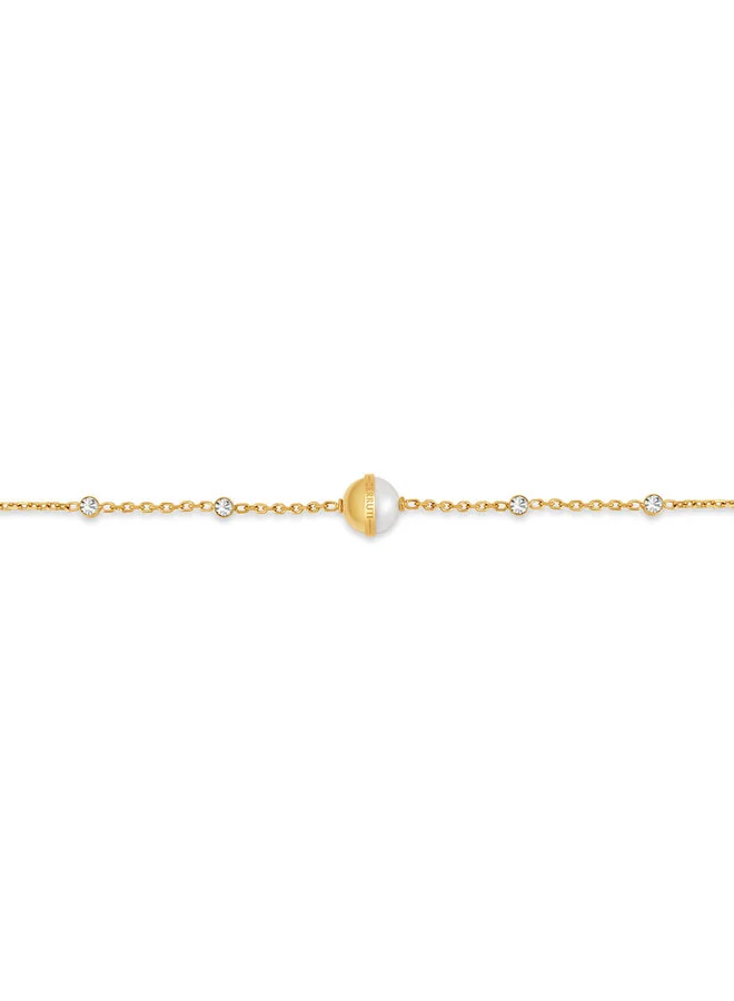 CERRUTI 1881 Luciana Gold Center Round White Stone Bracelet