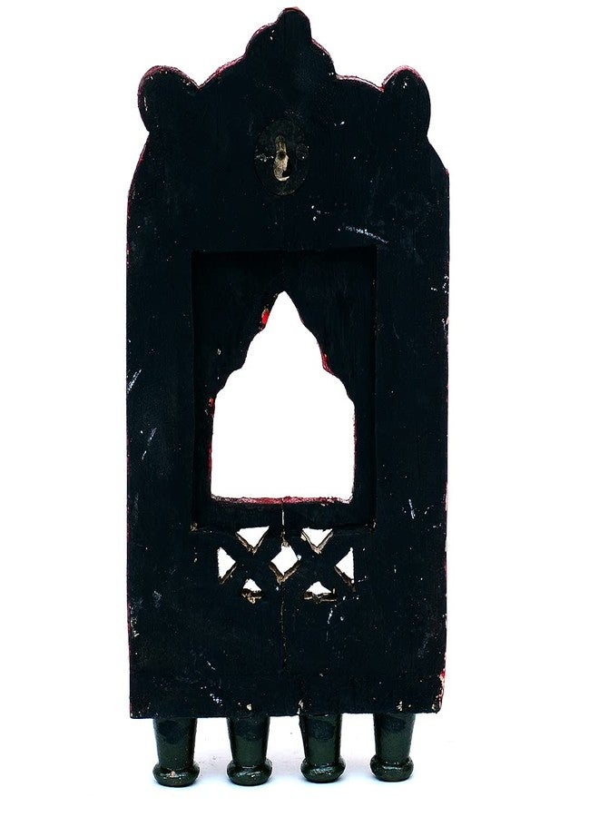 Medieval Arts Wood Mina Hand Painted Abstract Decorative Wall Hanging Jharokha Showpiece (10 inch, Multicolour) - Image 5