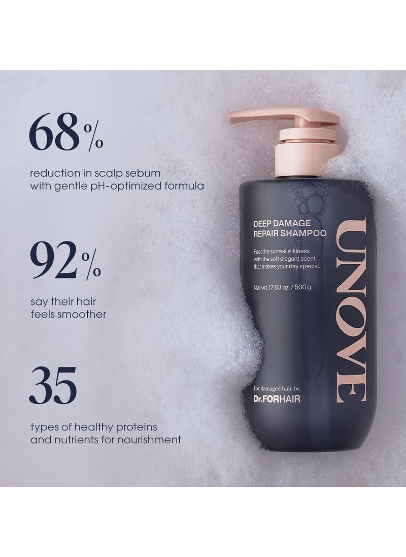 Dr.FORHAIR - UNOVE Deep Damage Repair Shampoo 500ml - Image 1