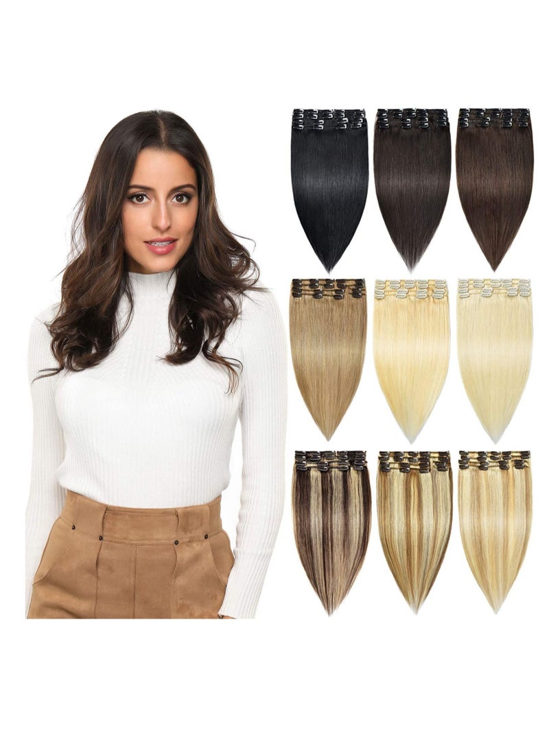 Estelle Clip in Hair Extensions Remy Human Hair Clips Bleach Blonde - Image 2