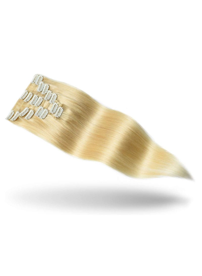 Estelle Clip in Hair Extensions Remy Human Hair Clips Bleach Blonde - Image 3
