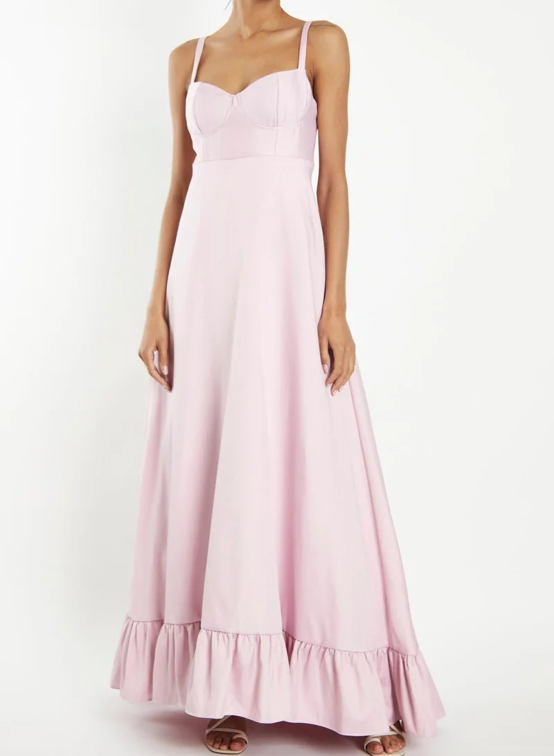 ترو ديكادينس Violette Light Pink Frill Hem Maxi-Dress