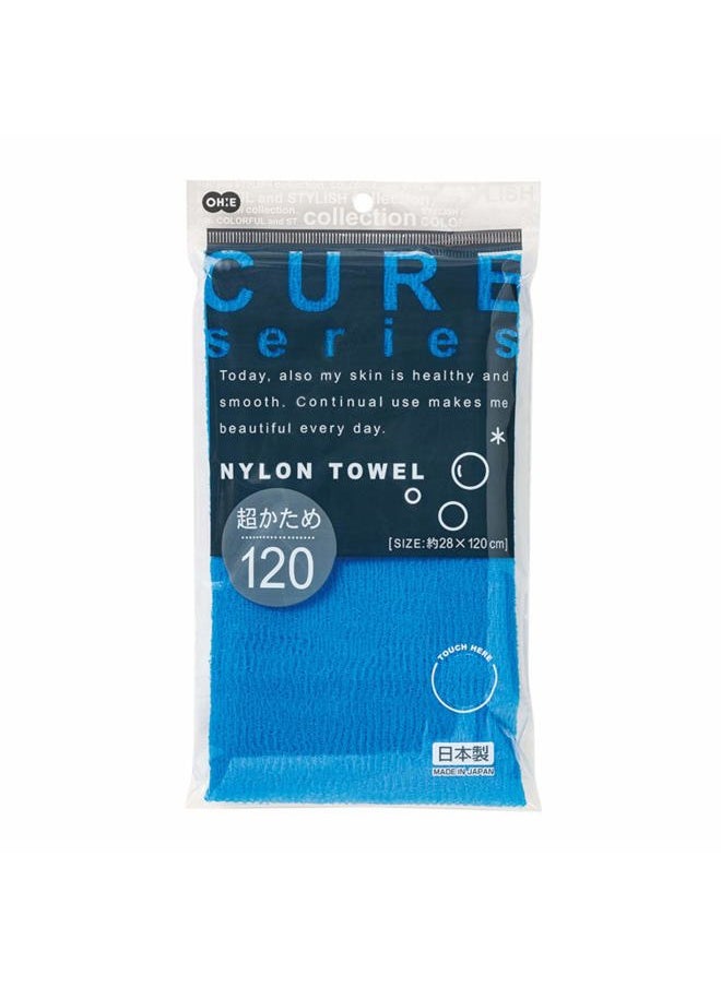 OHE Cure Series Japanese Exfoliating Bath Towel from OHE - Super Hard Weave - Blue, 120cm  - Image 1
