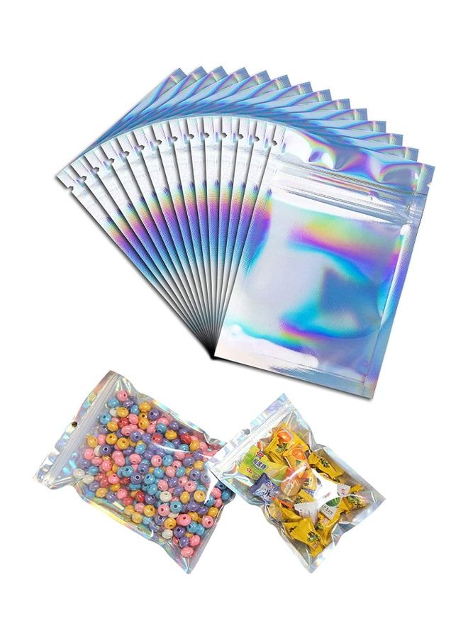 NIBEMINENT 50-Piece Aluminum Foil Resealable Smell Proof Pouch Multicolour 10x15cm - Image 1