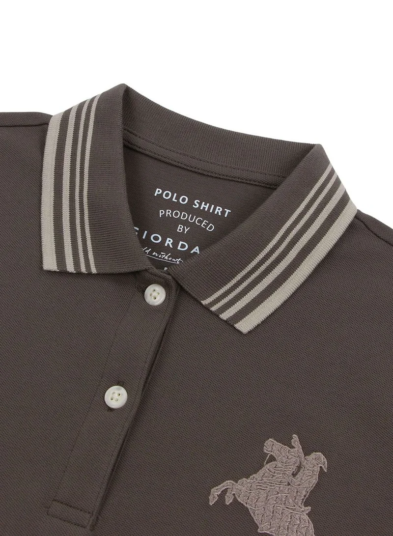 GIORDANO  Women’s Cotton Slim Pique Polo with Napoleon Embroidery for Women | Best Price UAE