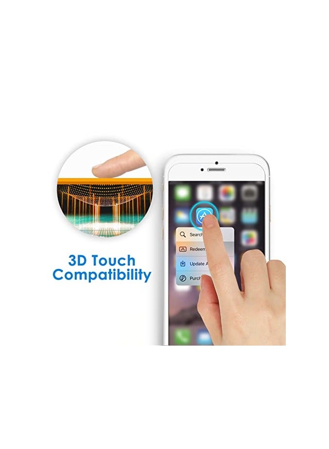 جي تيك واقي شاشة JETech لهاتف iPhone 8 Plus وiPhone 7 Plus، مقاس 5.5 بوصة، صديق للحافظة، طبقة من الزجاج المقوى، عبوتان - Image 3