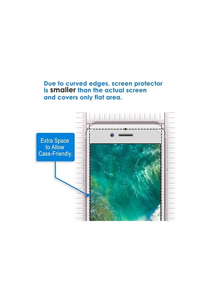 جي تيك واقي شاشة JETech لهاتف iPhone 8 Plus وiPhone 7 Plus، مقاس 5.5 بوصة، صديق للحافظة، طبقة من الزجاج المقوى، عبوتان - Image 4