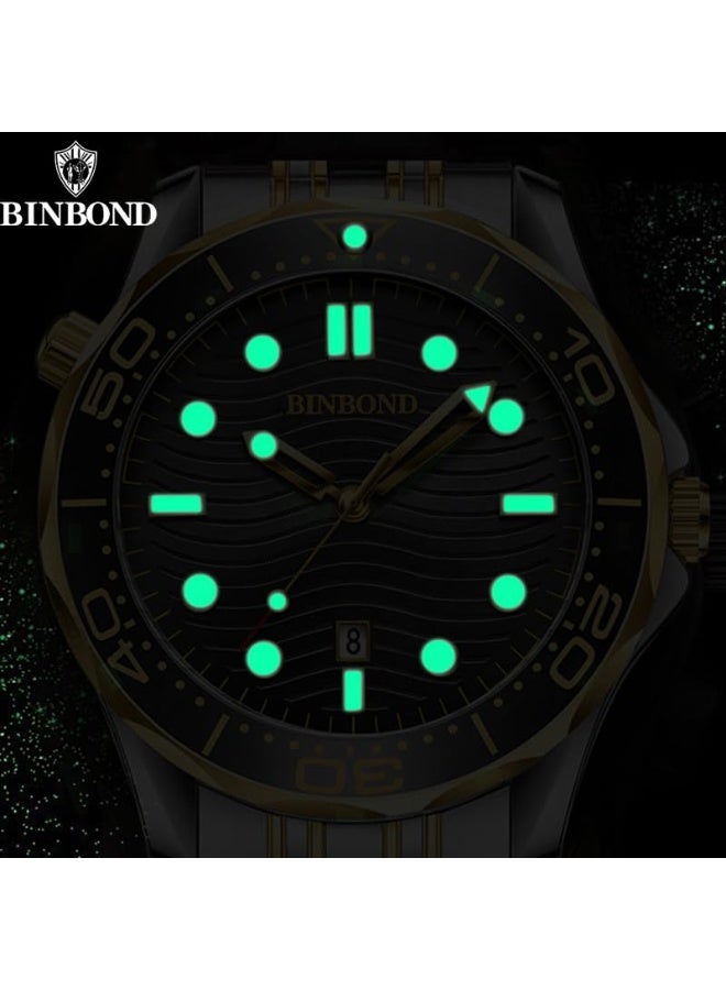 BINBOND FasionSA- Binbonds Casual Fashion Ultra-thin Sea Horse Series Quartz Men's Watch Date waterprosof Luminous Sports Business Men's Wrist watch - Image 3