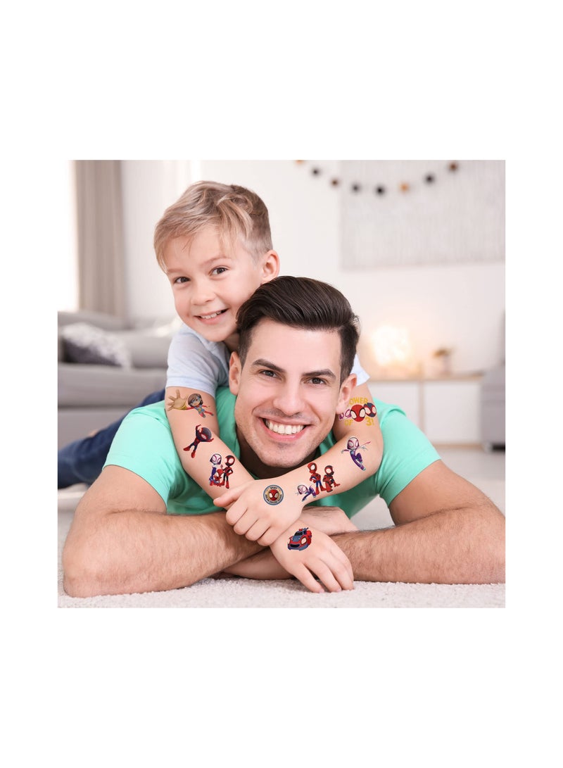SYOSI 8 Sheets Boy Spider Temporary Tattoos for Kids Spider Birthday Party Supplies Favors Decorations Cute Fake TattoosStickers Spider Party Decorations - Image 3