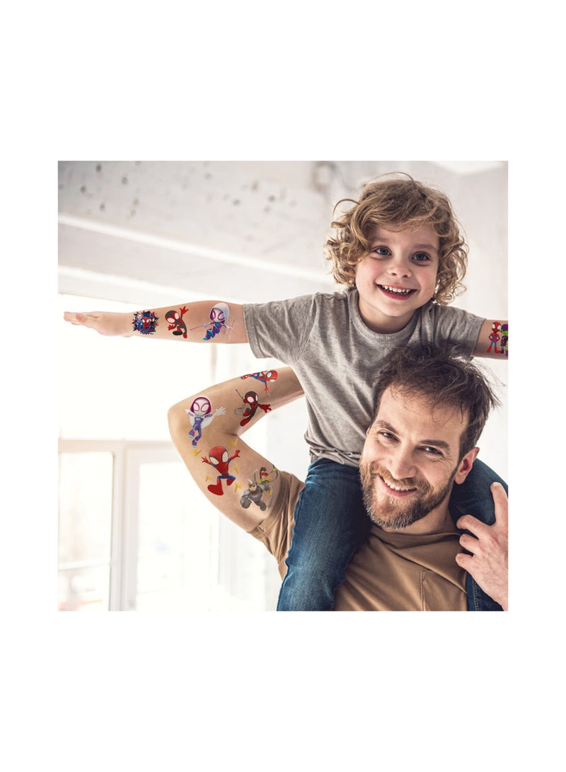 SYOSI 8 Sheets Boy Spider Temporary Tattoos for Kids Spider Birthday Party Supplies Favors Decorations Cute Fake TattoosStickers Spider Party Decorations - Image 4