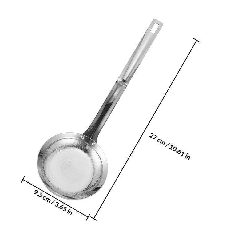 🍳 مصفاة ملعقة من الفولاذ المقاوم للصدأ بتصميم شبكي ناعم لفصل الزيت والطهي - Image 2