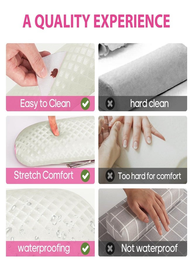 AORAEM Nail Arm Rest Cushion, Nail Hand Cushion Microfiber Leather Manicure Hand Pillow Stand Professional Nail Rest Table Desk Station for Nails Art DIY Use (Creamy White) - Image 5