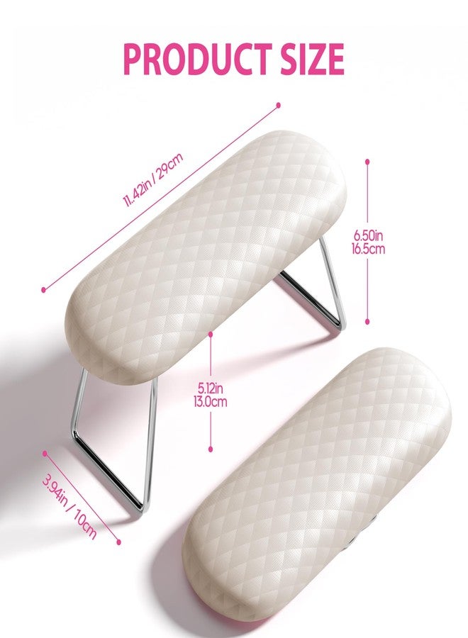 AORAEM Nail Arm Rest Cushion, Nail Hand Cushion Microfiber Leather Manicure Hand Pillow Stand Professional Nail Rest Table Desk Station for Nails Art DIY Use (Creamy White) - Image 4