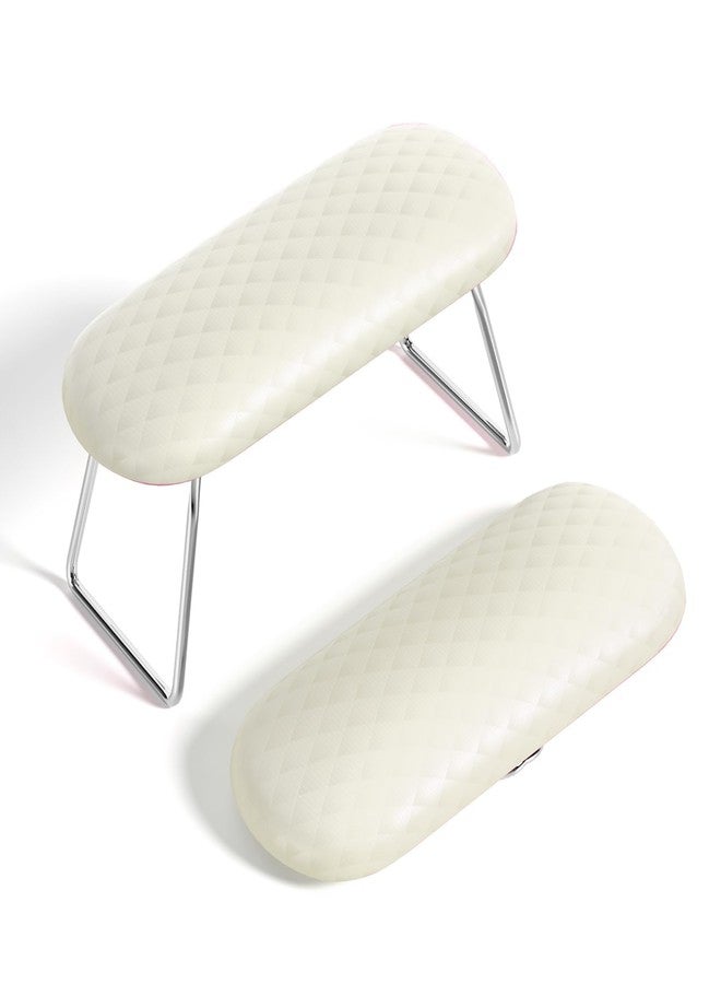 AORAEM Nail Arm Rest Cushion, Nail Hand Cushion Microfiber Leather Manicure Hand Pillow Stand Professional Nail Rest Table Desk Station for Nails Art DIY Use (Creamy White) - Image 1