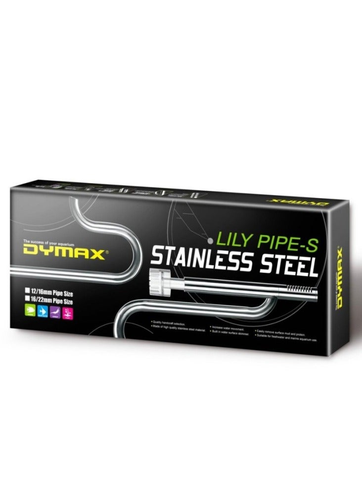 Dymax Stainless Steel Lily Pipe w/ surface skimmer 12/16 mm