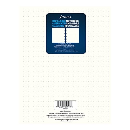 Filofax Notebooks Executive Dotted Journal Refill, Movable, 9.25 X 7.25, 32 Cream Sheets Fits Refillable Executive Journals (B192016U) - Image 2