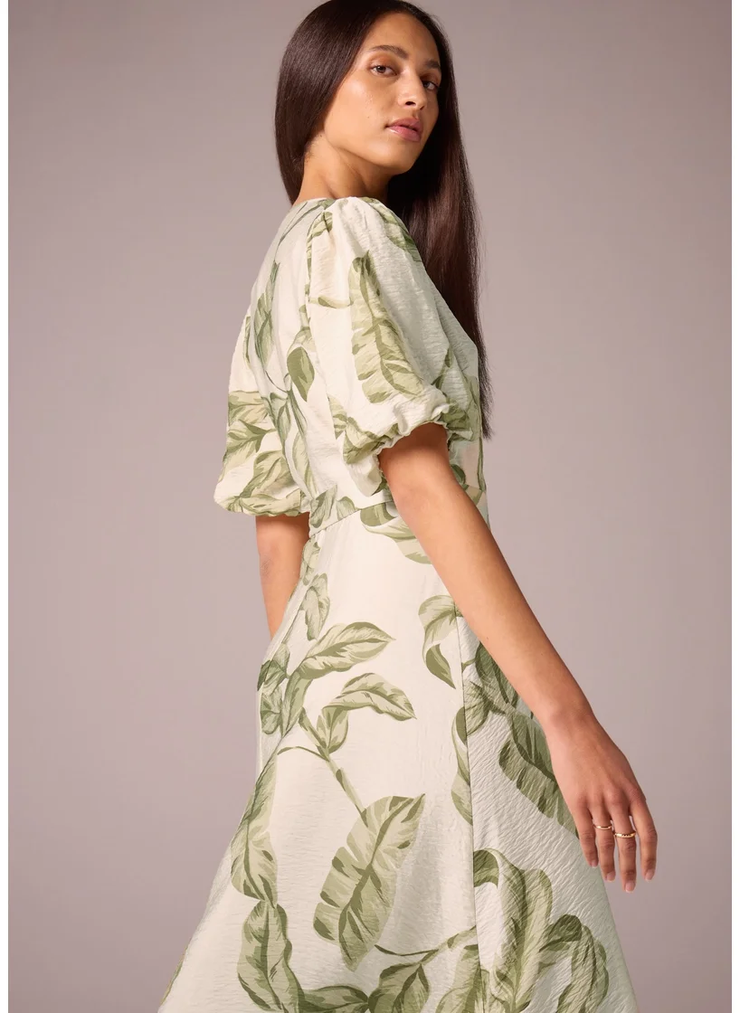 Matalan Et Vous Leaf Print Midi Wrap Dress