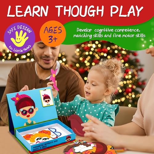 ROHSCE Magnetic Puzzles for Kids Educational Magnetic Book Crazy Face DressUp Game Preschool Toddler Learning Activities TravelFriendly STEM Toy Fun Fridge Magnets for Toddlers 13 312 - Image 5