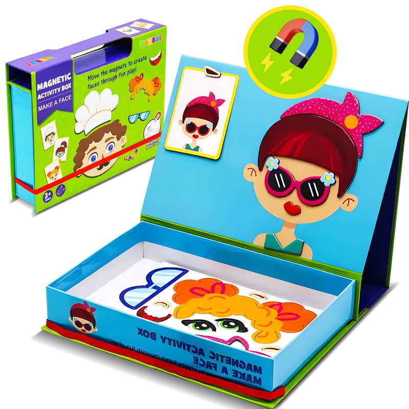 ROHSCE Magnetic Puzzles for Kids Educational Magnetic Book Crazy Face DressUp Game Preschool Toddler Learning Activities TravelFriendly STEM Toy Fun Fridge Magnets for Toddlers 13 312 - Image 3