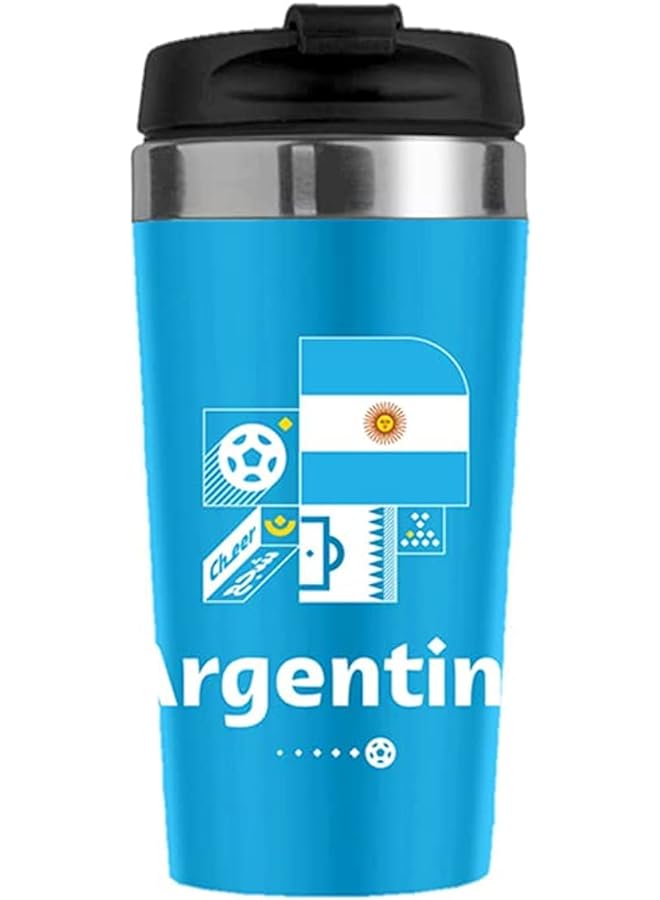 فيفا كوب مفرغ من الستانلس ستيل الأرجنتيني سعة 450 مل لون أزرق Rt500402A - Image 1