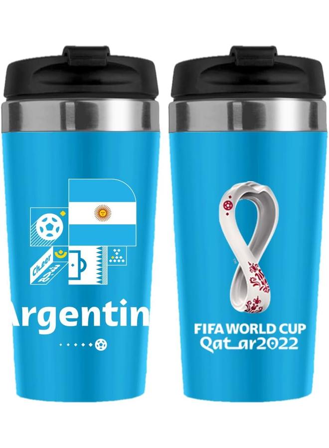 فيفا كوب مفرغ من الستانلس ستيل الأرجنتيني سعة 450 مل لون أزرق Rt500402A - Image 3