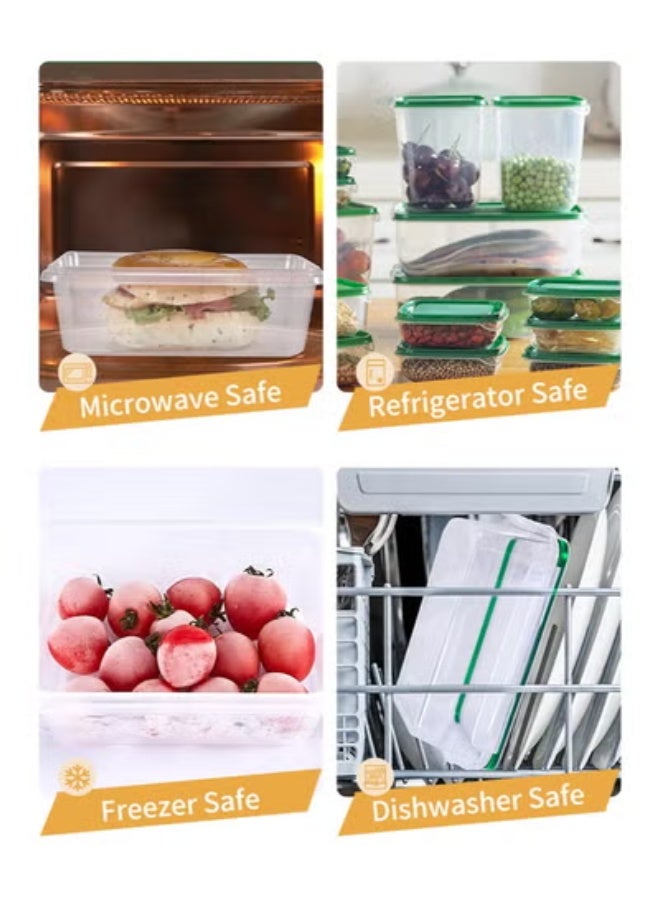 WOLFATION FOR YOU 17Pcs All-Purpose Food Storage Container Set, Food-Safe PP Material, Microwave & Freezer Safe, Transparent Airtight Keep-Fresh Containers, Multiple Sizes - Image 2