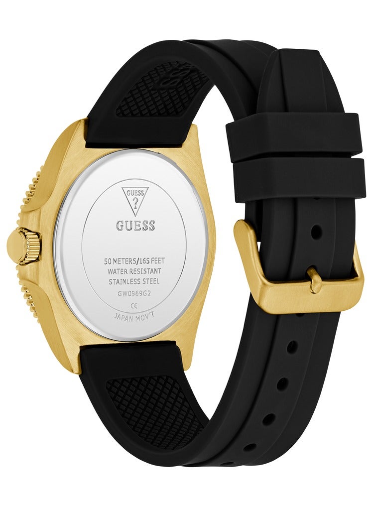 GUESS Mens Green Gold Tone Analog Watch - Image 2