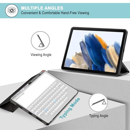 CEDO Tri-Fold for Samsung Tab A8 (10.5 in) Smart Case Flip Cover with Multi Viewing Angles Stand | Leather Finish | Heat Dissipation | TPU Backcover (Black) - Image 3