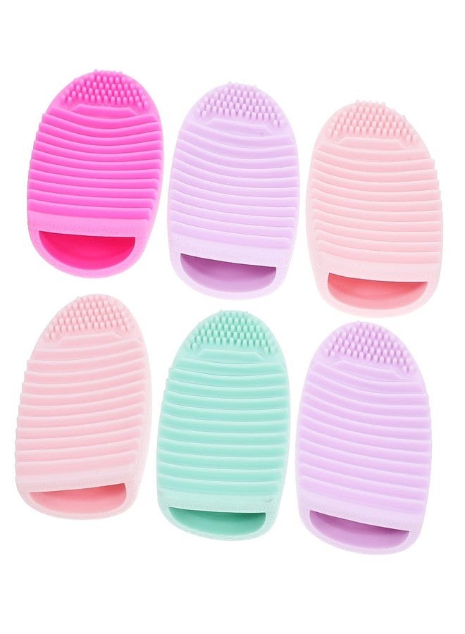 مجموعة فرش تنظيف مكياج فيكاسكي، 6 قطع، فرشاة تنظيف بيضة سيليكونية للسفر والعمل والمنزل - Image 1