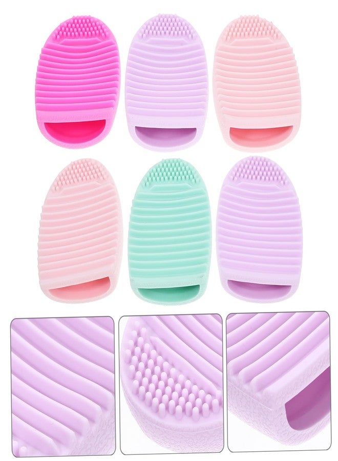 مجموعة فرش تنظيف مكياج فيكاسكي، 6 قطع، فرشاة تنظيف بيضة سيليكونية للسفر والعمل والمنزل - Image 2