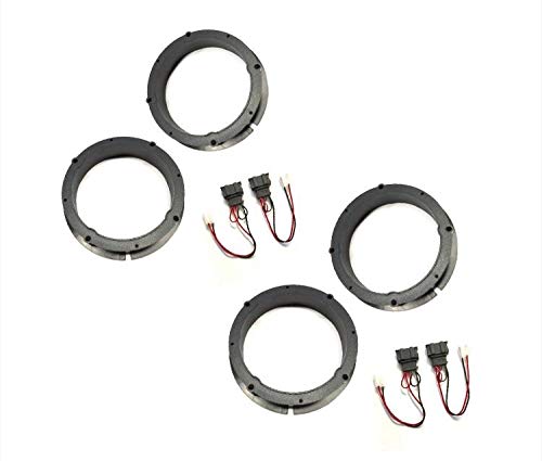 ASC Audio 2 Pair 6 Inch 6.5" Speaker Install Adapter Mount Door Plates and Wire Harness for VW Volkswagen 2009-2015 CC, 1999-2014 Golf, 1999-2016 Jetta, 1998-2011 Beetle, 1998-2016 Passat, 07-09 Rabbit - Image 1
