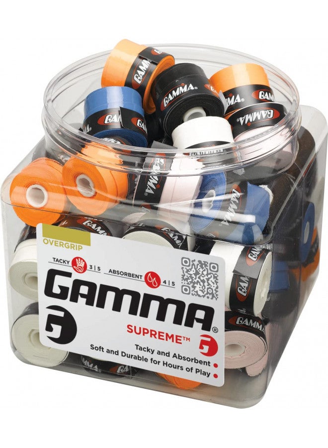 Gamma غلاف غامّا الرياضي الفاخر للتنس، البيكلبول، الاسكواش، الريشة، وكرة المضرب، 60-جر، أبيض - Image 1