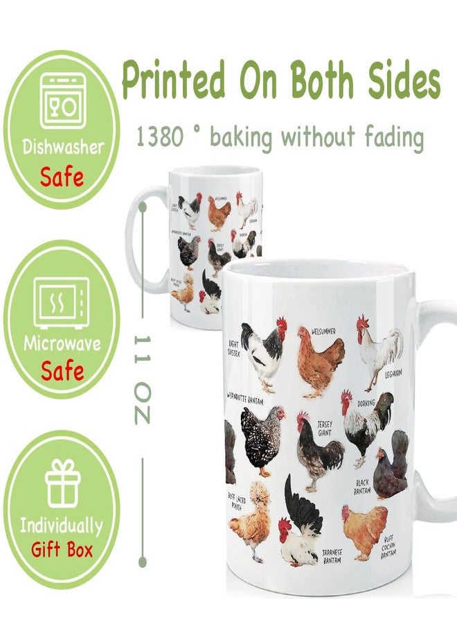 CATABUBU Chicken Mug, Porcelain, Mug, Novelty Coffee Mug, 1 Ounce, White, Dishwasher Safe, Multi-Purpose, Farmhouse Gift for Chicken Lovers - Image 5