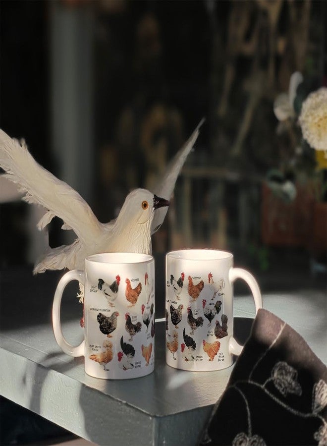CATABUBU Chicken Mug, Porcelain, Mug, Novelty Coffee Mug, 1 Ounce, White, Dishwasher Safe, Multi-Purpose, Farmhouse Gift for Chicken Lovers - Image 3