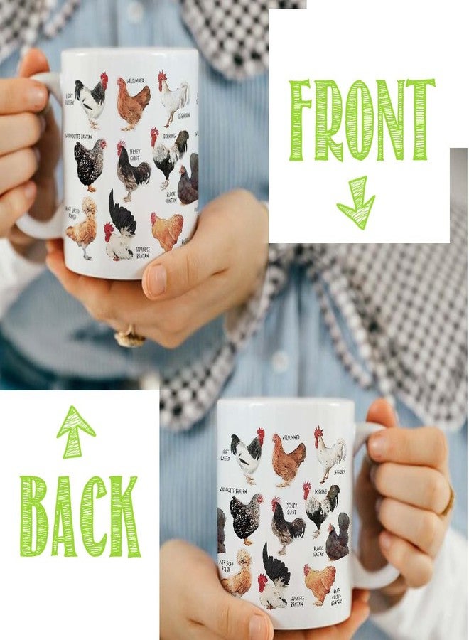 CATABUBU Chicken Mug, Porcelain, Mug, Novelty Coffee Mug, 1 Ounce, White, Dishwasher Safe, Multi-Purpose, Farmhouse Gift for Chicken Lovers - Image 4