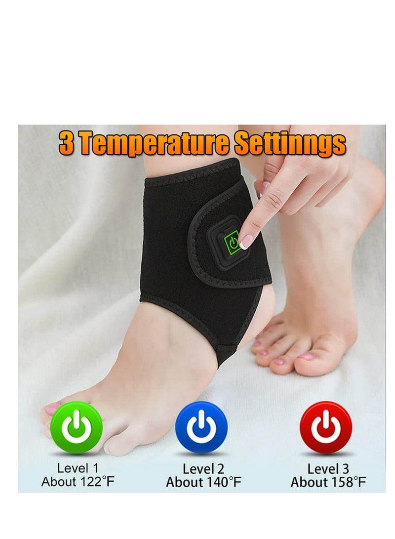 KASTWAVE Electric Heated Ankle Wrap, Therapy Heat USB Ankle Warmer Foot Wrap with 3 Temperature Settings for Ankle Sprain, Achilles Tendonitis, Pain Relief, One Size for Left & Right Foot - Image 5