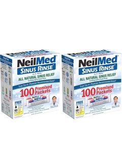 NeilMed NeilMed Sinus Rinse All Natural Relief Premixed Refill Packets 100 Each (Pack of 2) 