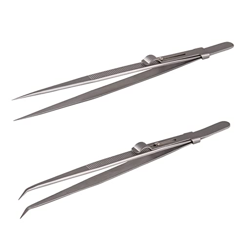 Yababa Tweezers, 5 Pcs Precision Tweezers Set, Anti-Static Stainless Steel Long Tweezers Kit for Electronics, Laboratory Work, Jewelry-Making, Craft, Soldering, Hobby, Watches, Car Machines Repair Etc - Image 2