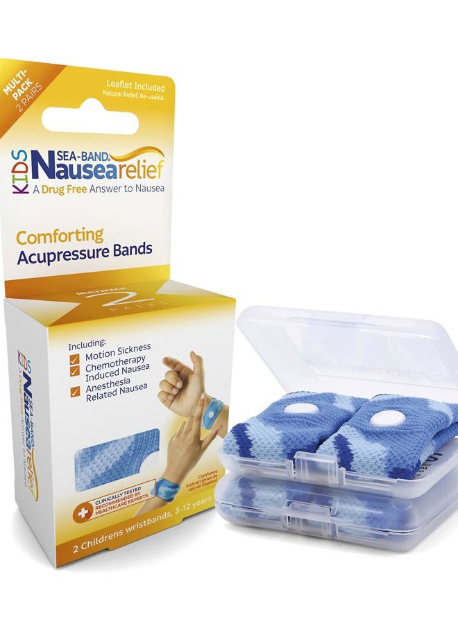Sea-Band Anti-Nausea Acupressure Wristband for Motion Sickness, Child Size, 2 Pairs - Image 1