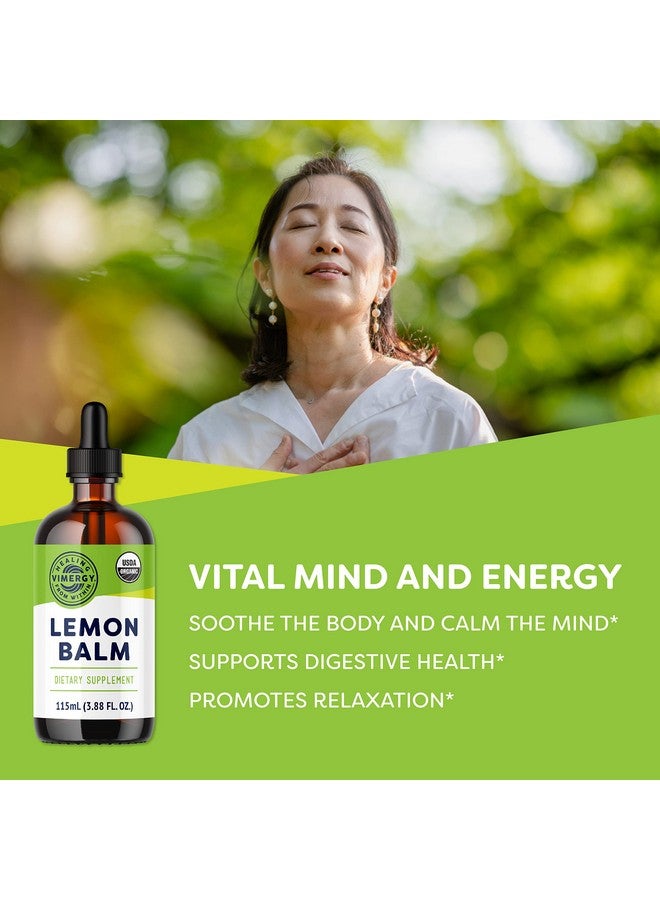 Vimergy Organic Lemon Balm Tincture Herbal Supplement - 175 mg of 10:1 Lemon Balm Extract per Serving, can be Used in Tea - USDA Certified Organic, Non-GMO, Alcohol-Free -115 mL (1 mL/Serving) - Image 2